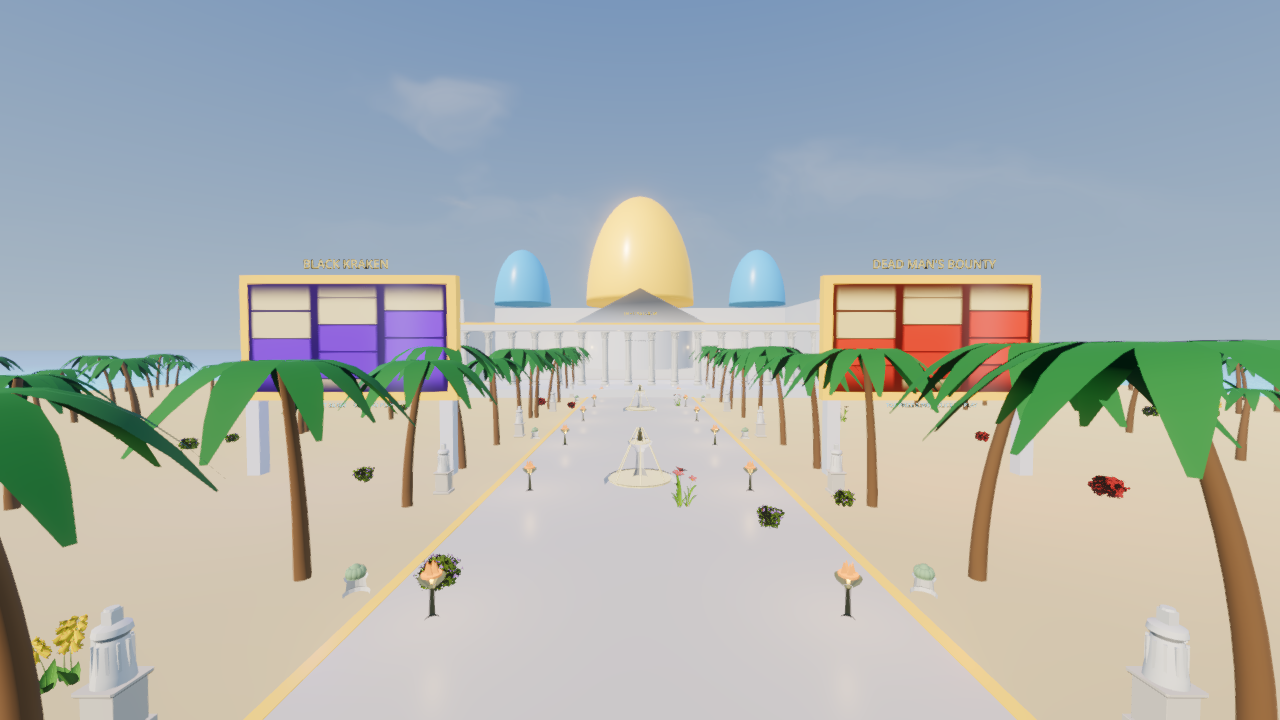 The promenade and the two slot screens